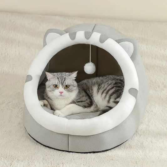 Kitten Cave Cushion Cat House Soft Bed for Pets