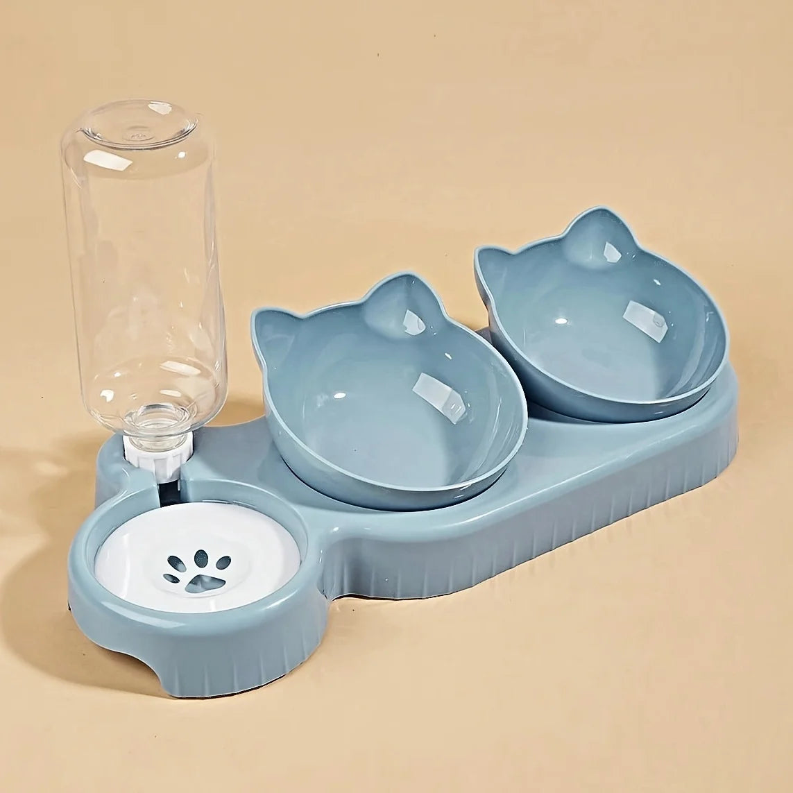 Pet Food and Water Bowl Set with Neck Protection
