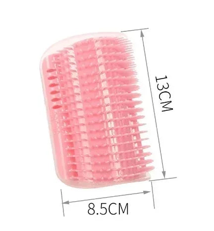 Cat Corner Brush Comb Massager with Catnip Self-Cleaning
