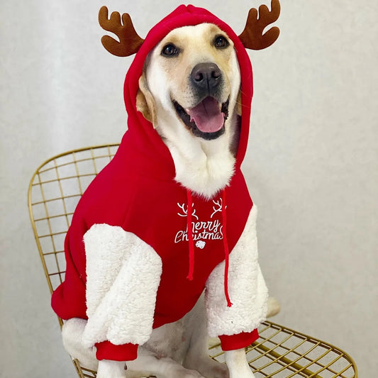 Winter Warm Dog Sweatshirt Cotton Fleece Christmas Clothes Large