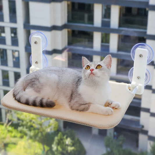 Plush Mesh Cat Window Hammock Foldable Jumping Platform