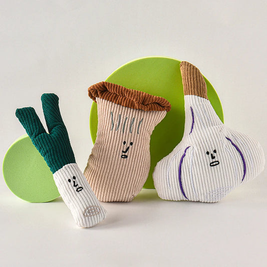 Plush Squeaky Dog Toy Durable Fun Chew Vegetable Series