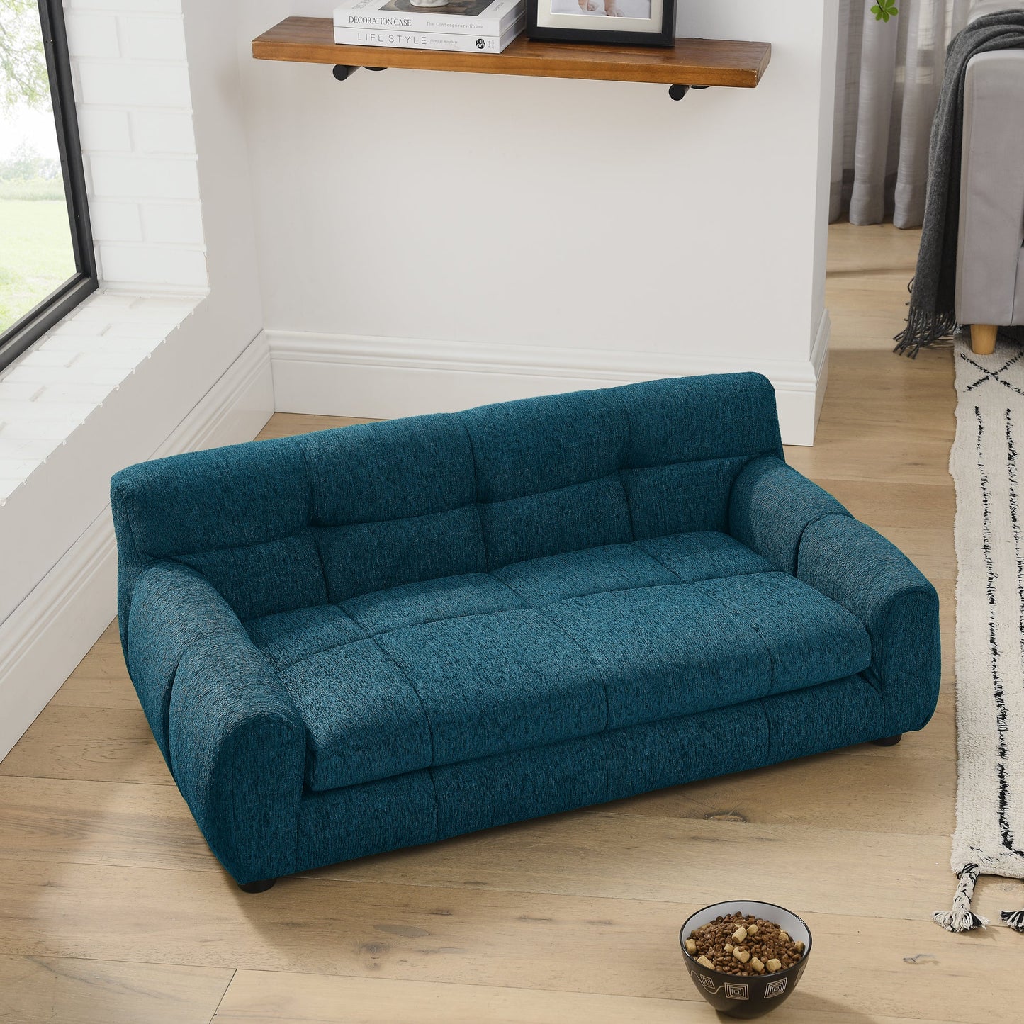 Soft Pet Sofa with Backrest and Armrests for Pets