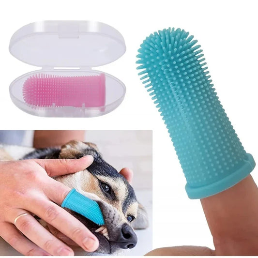 Pet Toothbrush Soft Silicone Finger Brush for Dogs Cats