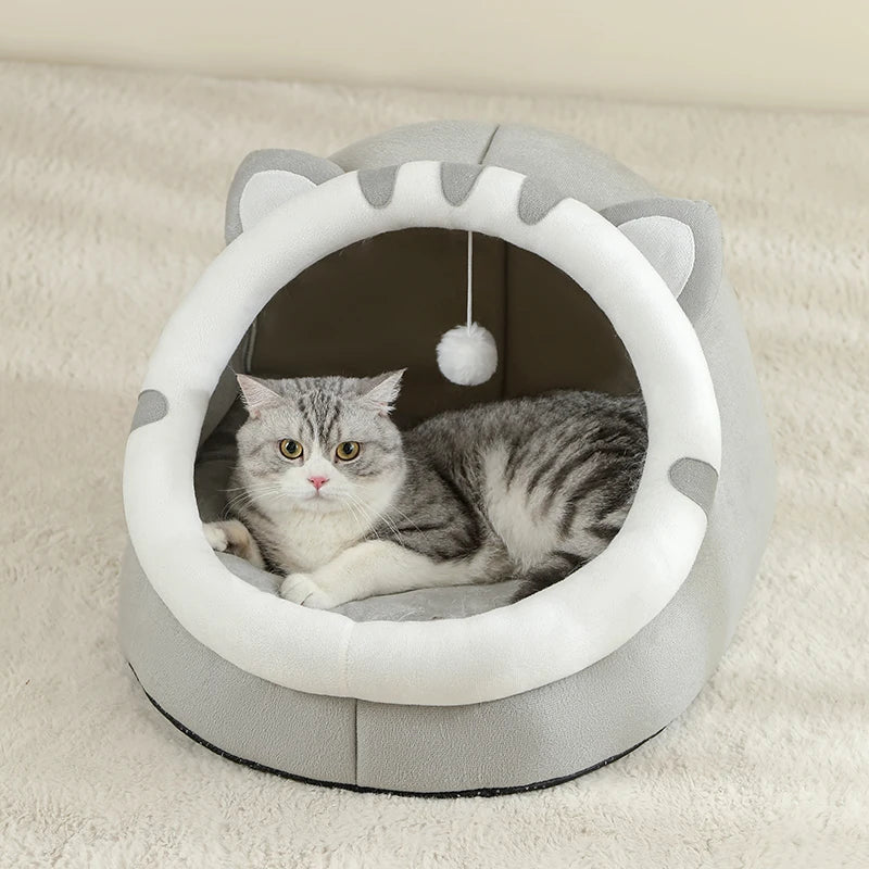 Kitten Cave Cushion Cat House Soft Bed for Pets