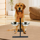 Adjustable Height Raised Pet Feeding Station with Food Water Bowls