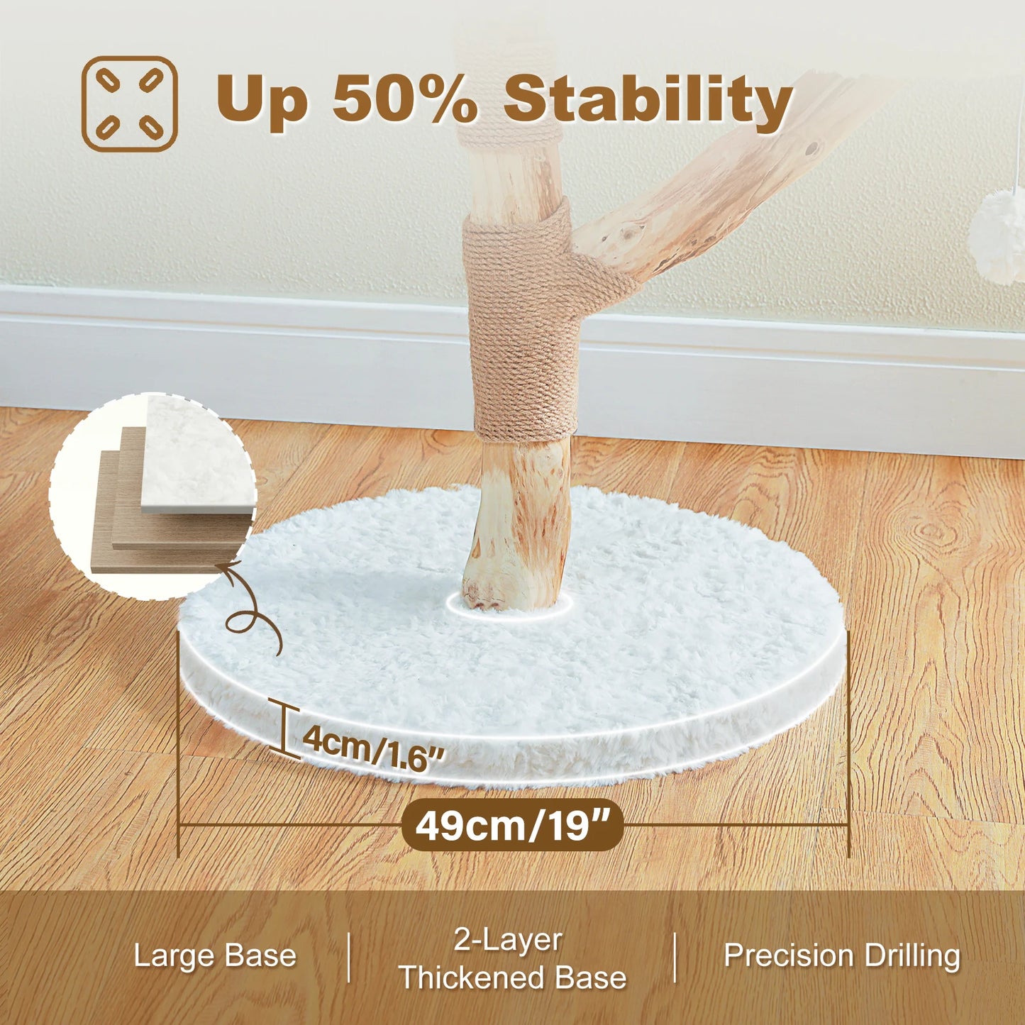 Flower Cat Tree Indoor Modern Wood Tower with Perches