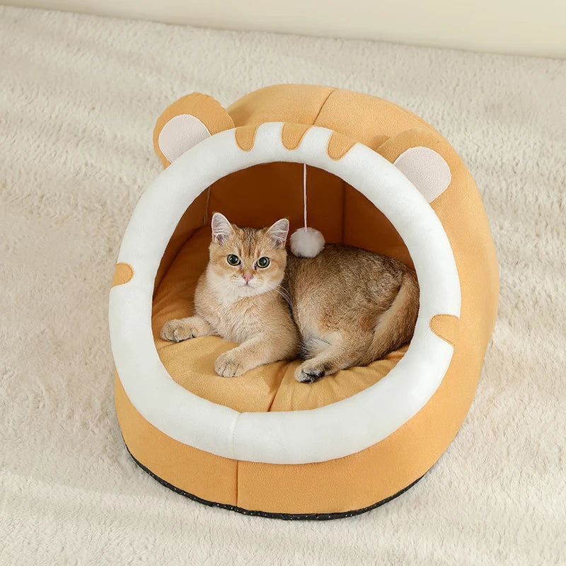 Kitten Cave Cushion Cat House Soft Bed for Pets