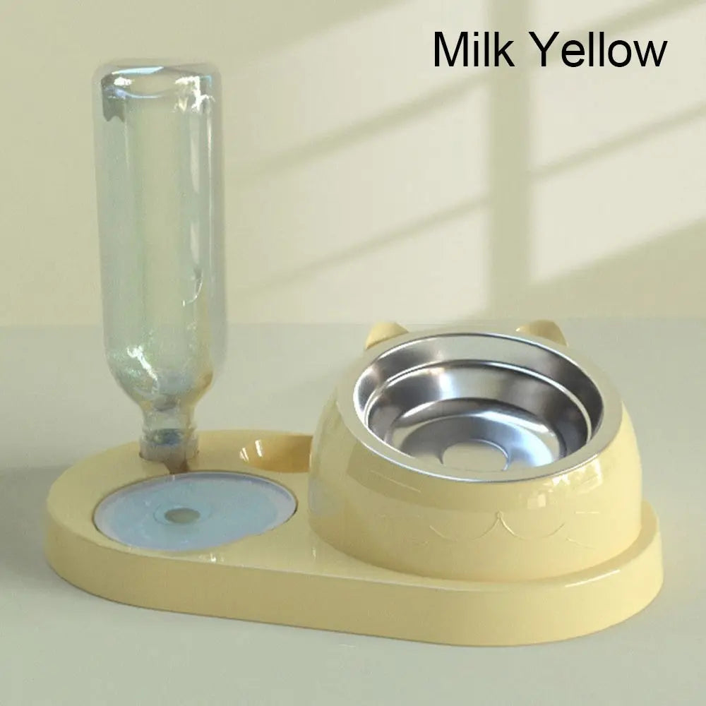 Pet Food Water Container 2-in-1 Dispenser for Cats Dogs