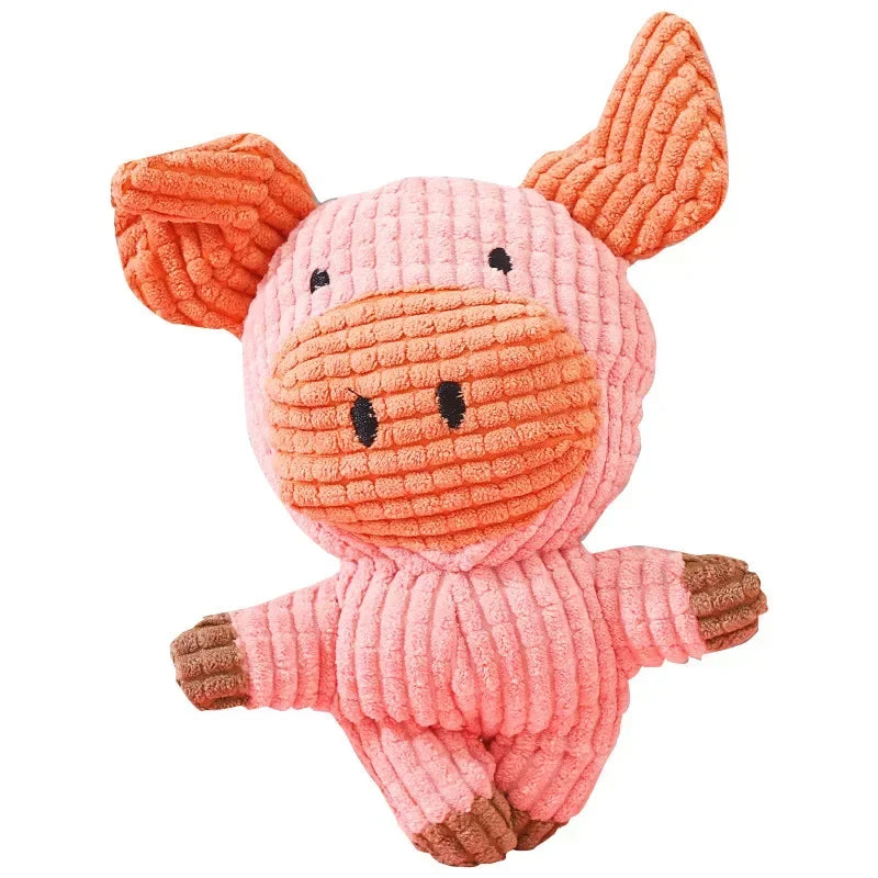 Plush Dog Toys Bite-Resistant Squeaky Cute Animal Shapes