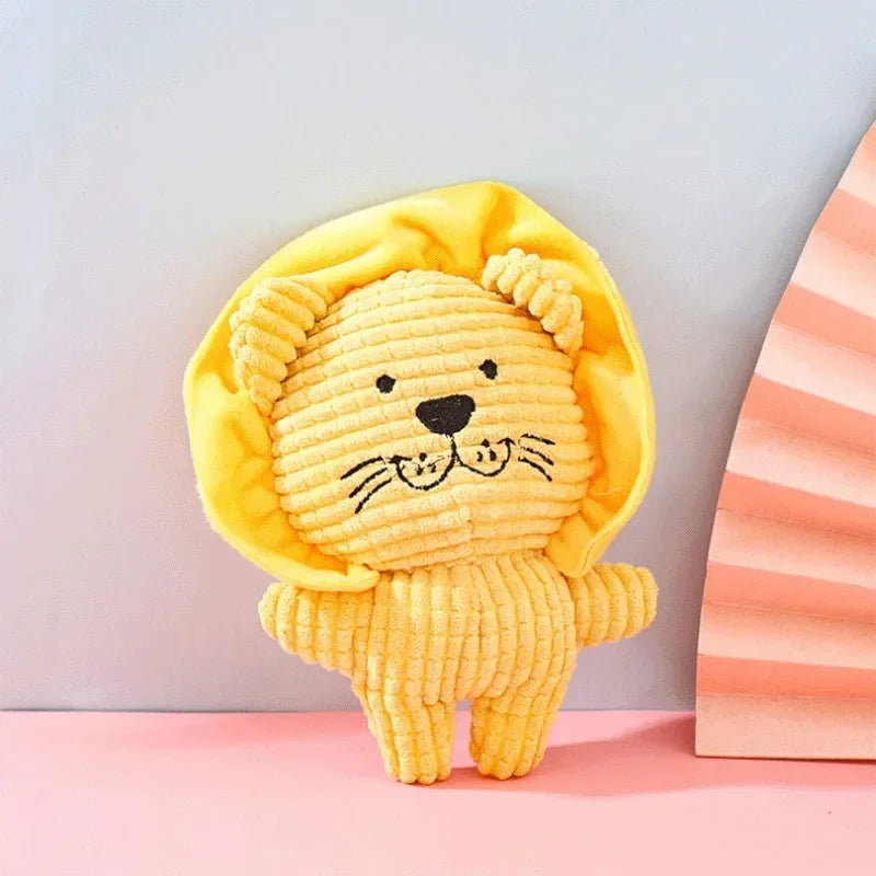 Plush Dog Toys Bite-Resistant Squeaky Cute Animal Shapes
