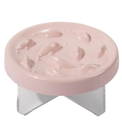 Raised Anti-Choke Cat Food Bowl Slow Feeder for Cats