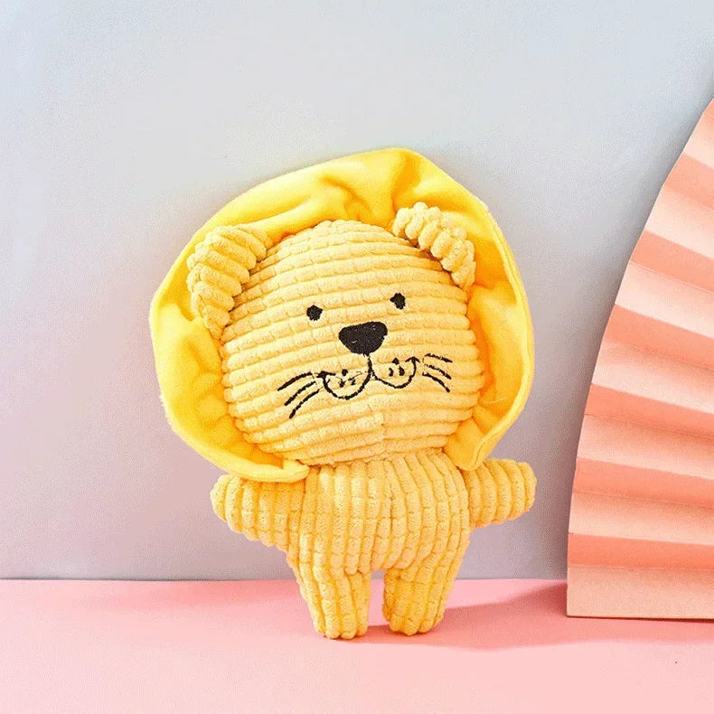 Plush Dog Toys Bite-Resistant Squeaky Cute Animal Shapes