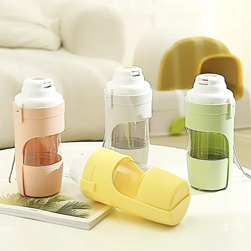 Foldable Outdoor Pet Drinking and Feeding Bottle 2-in-1