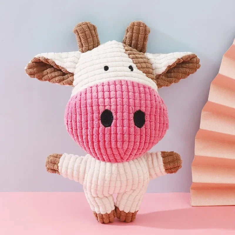 Plush Dog Toys Bite-Resistant Squeaky Cute Animal Shapes