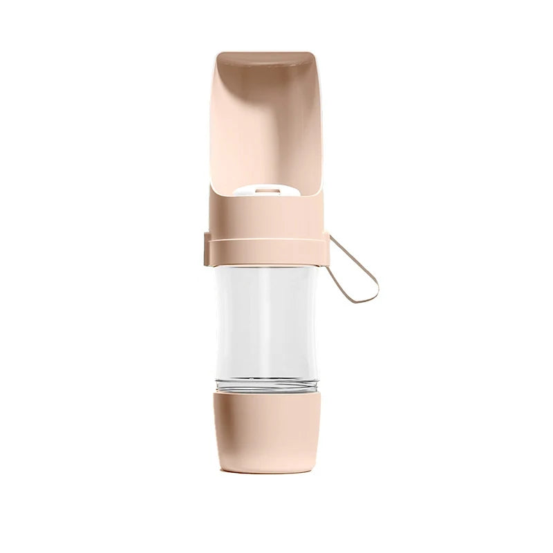 Foldable Outdoor Pet Drinking and Feeding Bottle 2-in-1