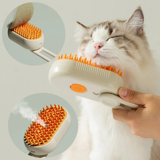 Cats Dog 3-in-1 Steam Brush Grooming Bathing Tool