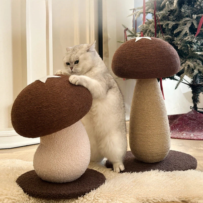Mushroom Sisal Cat Scratching Post Vertical Claw Grinding Pad