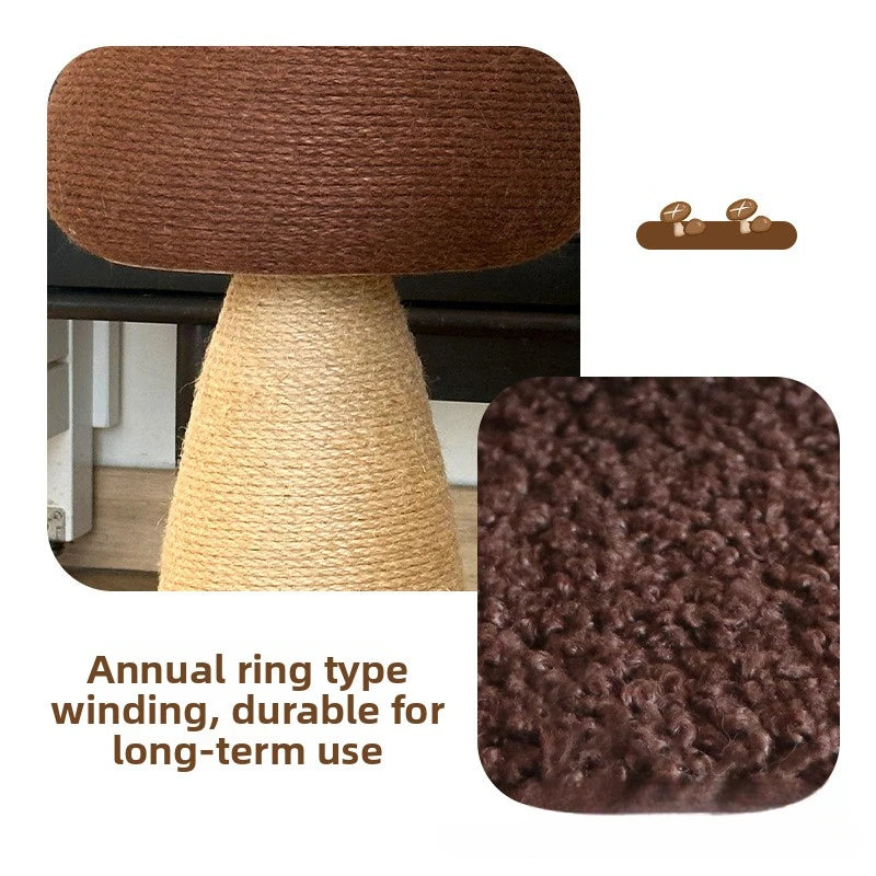 Mushroom Sisal Cat Scratching Post Vertical Claw Grinding Pad