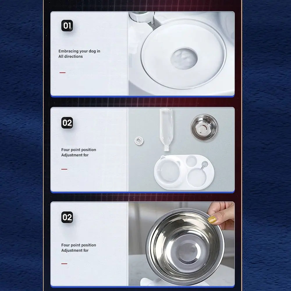 Pet Food Water Container 2-in-1 Dispenser for Cats Dogs