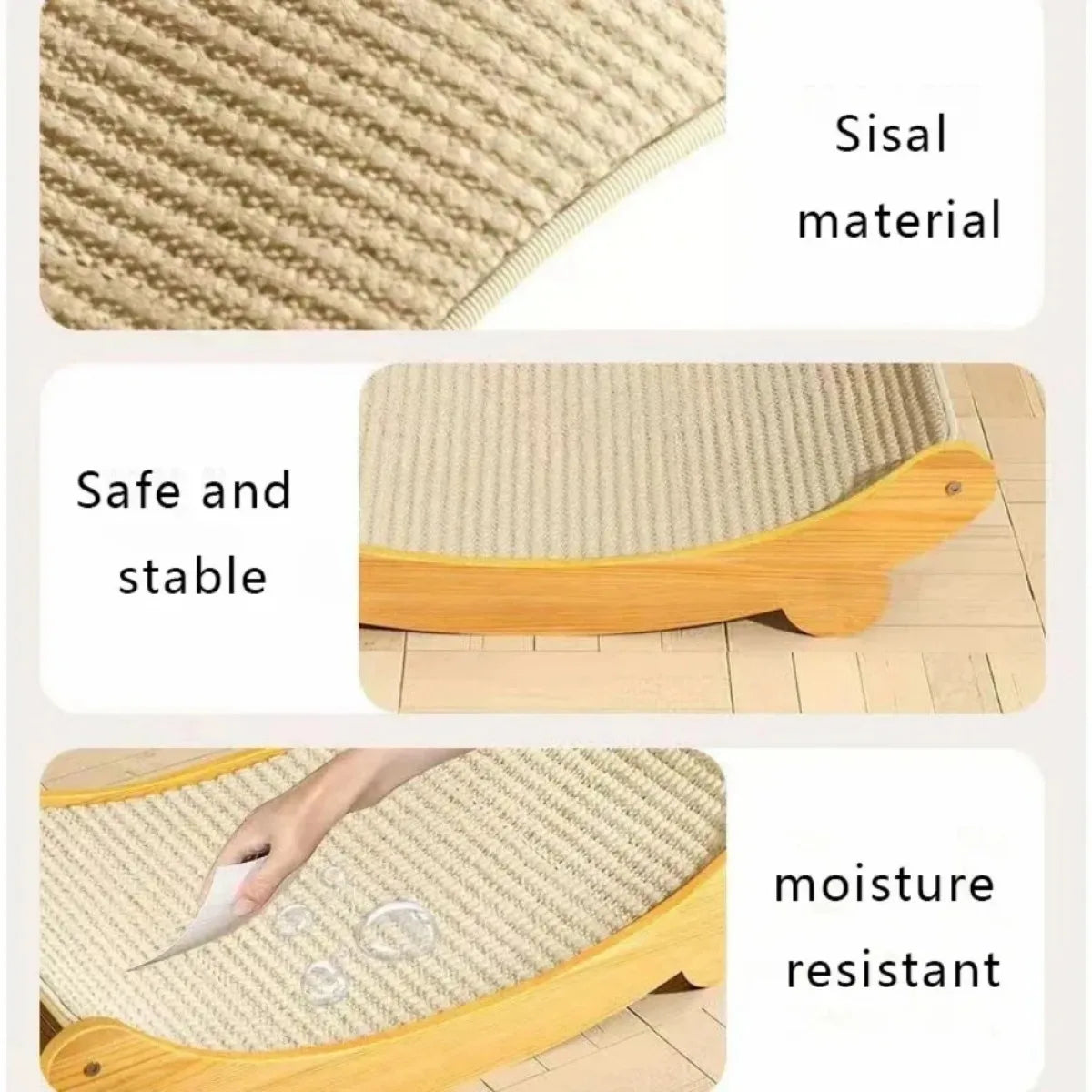 Detachable Wooden Cat Scratcher Bed Grinding Toy for Cats