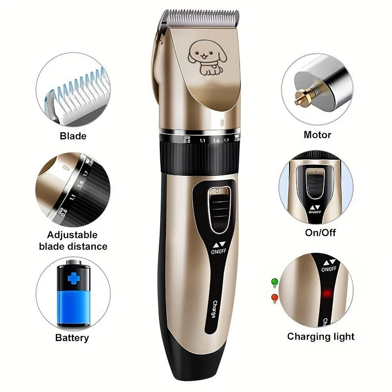 Electric Pet Hair Trimmer Kit for Dogs and Cats