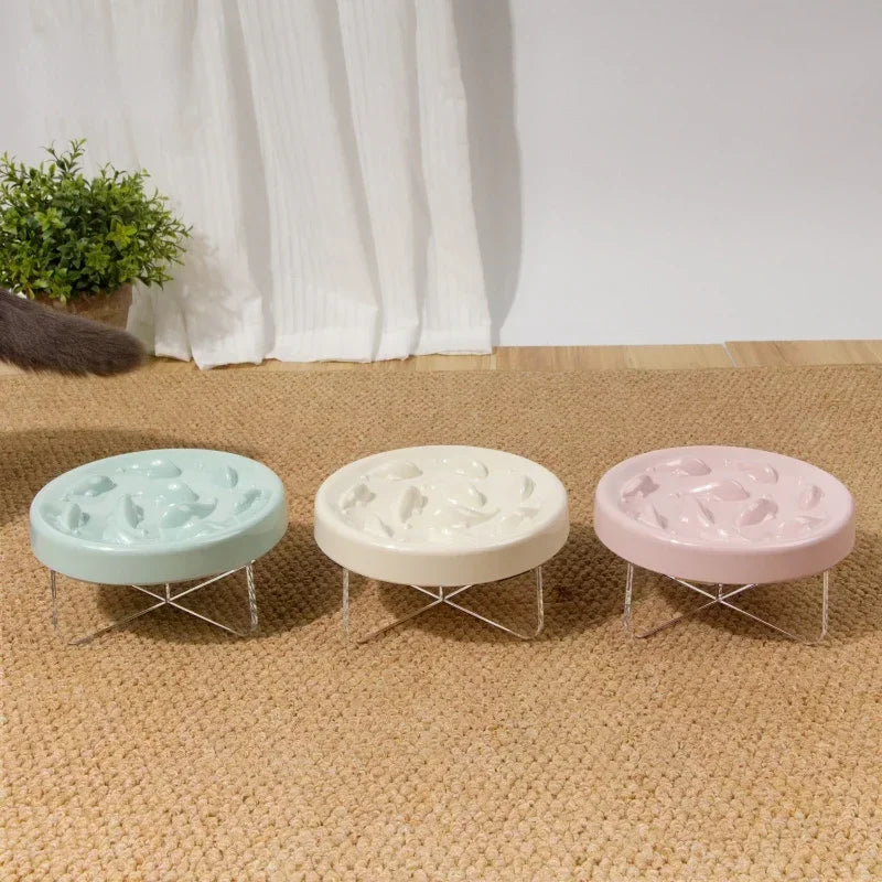 Raised Anti-Choke Cat Food Bowl Slow Feeder for Cats