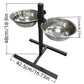 Adjustable Height Raised Pet Feeding Station with Food Water Bowls