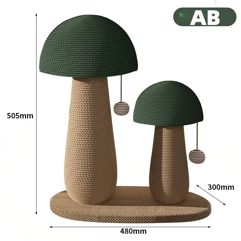 Mushroom Sisal Cat Scratching Post Vertical Claw Grinding Pad