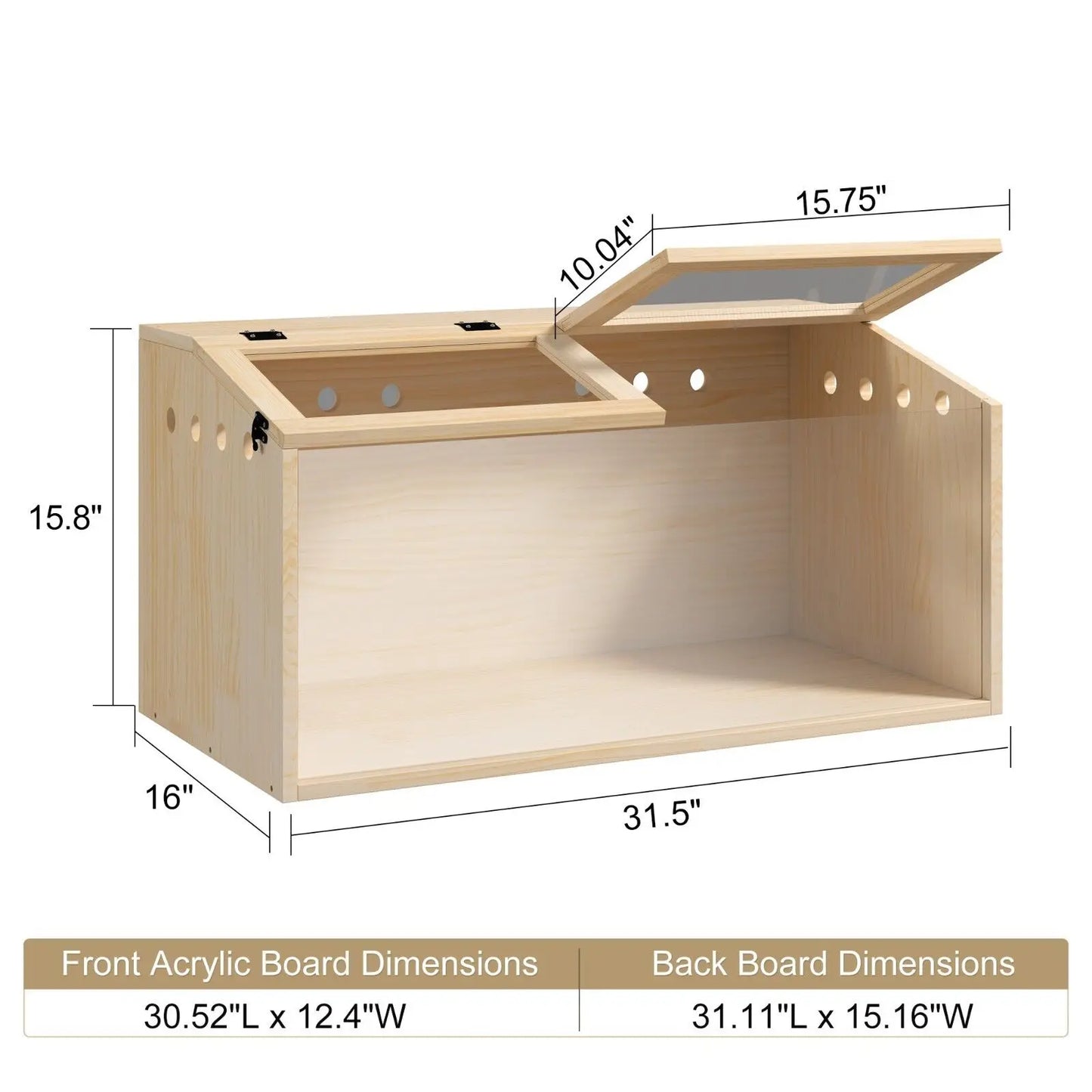 Wooden Hamster Cage Hutch Small Animal Hideout with Top