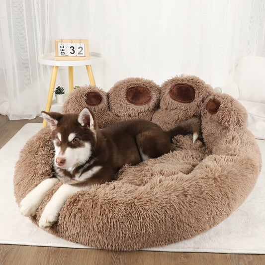 Fluffy Winter Dog Bed Cozy Soft Large Pet Basket