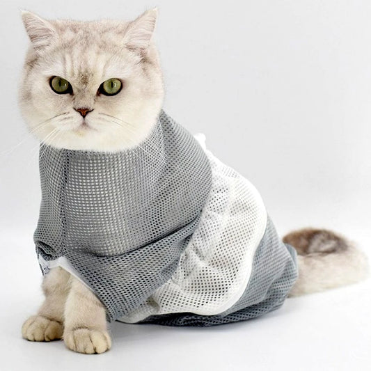 Multi-Functional Cat Washing Bag Mesh Grooming Bathing Shower