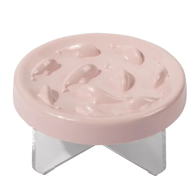 Raised Anti-Choke Cat Food Bowl Slow Feeder for Cats