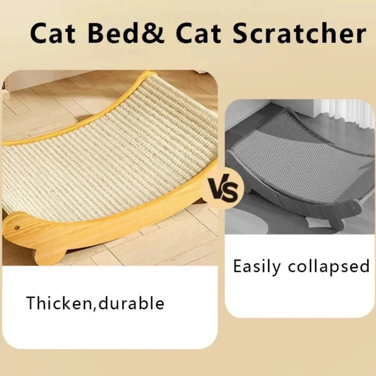 Detachable Wooden Cat Scratcher Bed Grinding Toy for Cats