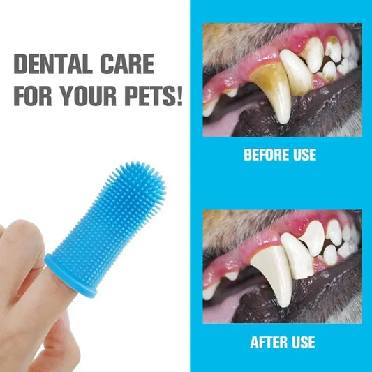 Pet Toothbrush Soft Silicone Finger Brush for Dogs Cats