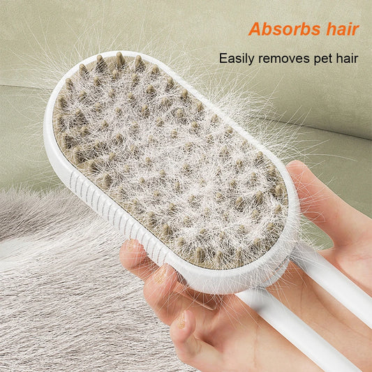 Dog Cat Hair Brush Electric Steam Spray Anti-Flying Comb