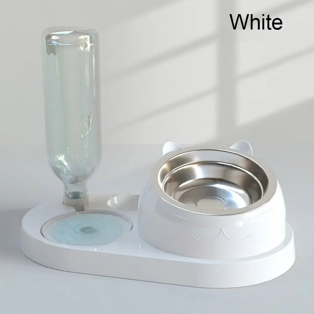 Pet Food Water Container 2-in-1 Dispenser for Cats Dogs