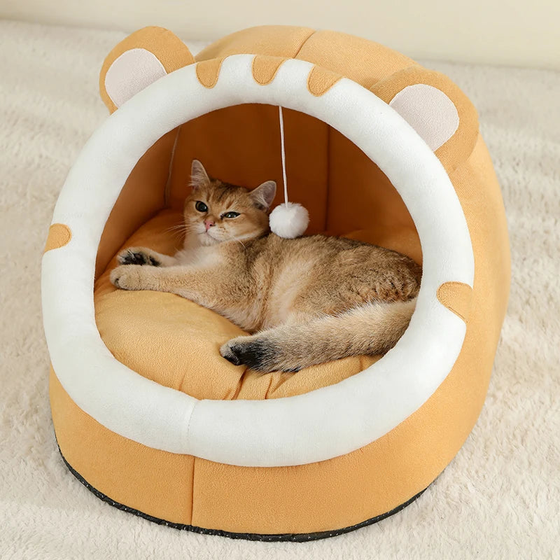 Kitten Cave Cushion Cat House Soft Bed for Pets