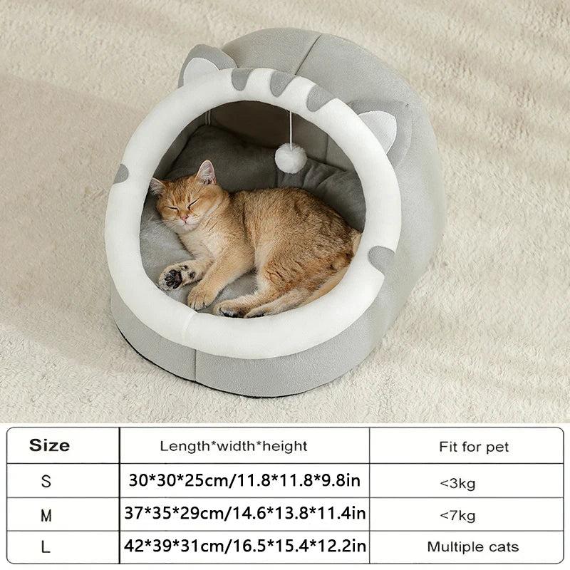 Kitten Cave Cushion Cat House Soft Bed for Pets