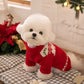 Warm Red Knit Dog Sweater Halloween Clothes for Pets