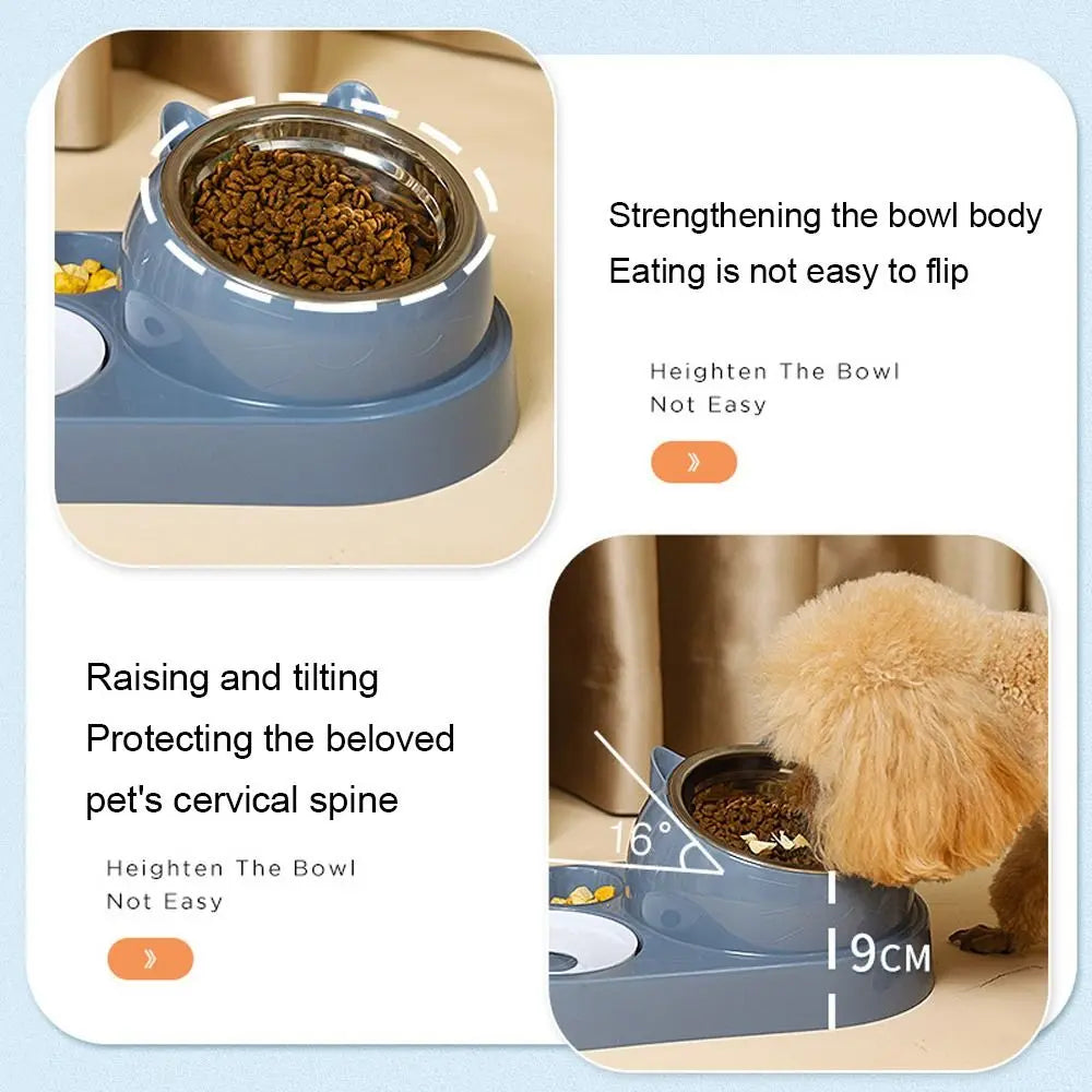 Pet Food Water Container 2-in-1 Dispenser for Cats Dogs