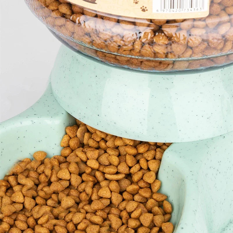 Large Capacity Pet Feeder Bowls with Automatic Water Dispenser